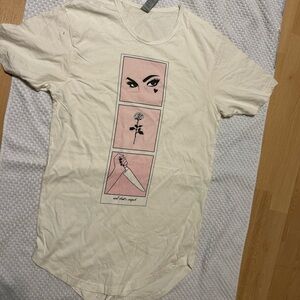 Graphic Tee with Pink Panels